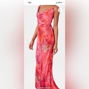 NWT forever 21 multi cover animal print slip maxi dress size small